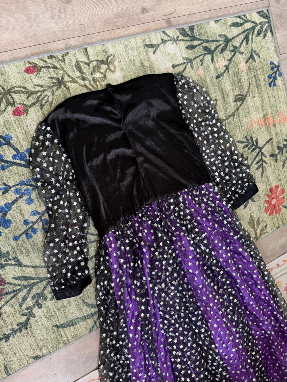 New Target Girls Witch Halloween Costume Dress Size Large Purple & Black - Picture 7 of 16